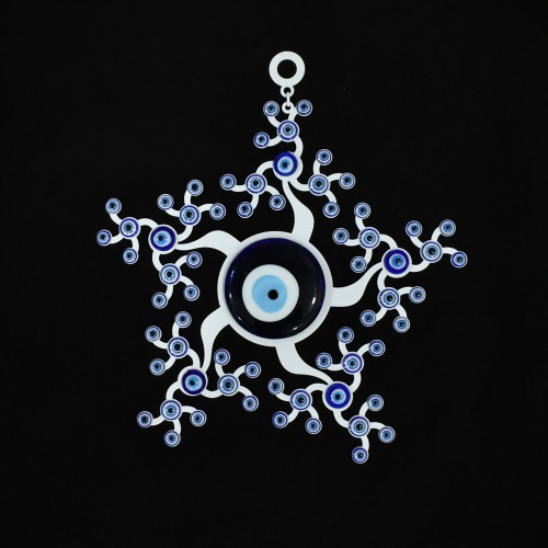 Big Size Flower Design Wall Hanging Evil Eye Nazar Battu | Evil Eye Protector Hanging For Cars | Homes & Offices