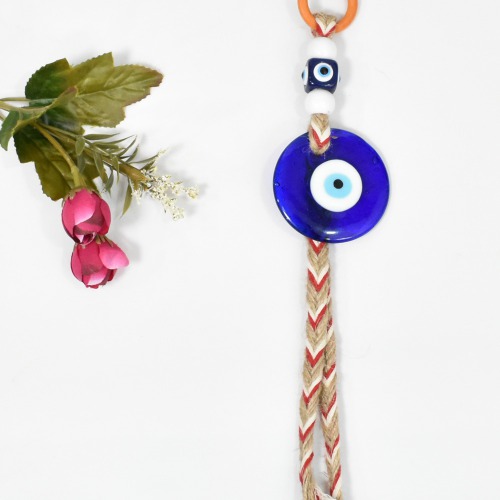 Evil Eye Decoration Evil Eye Decorative Pendant Colorful Glass Tassel Woven Crafts for Home Office Outdoor