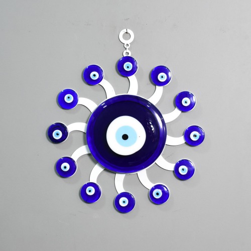 Large Glass Blue Evil Eye Wall Hanging For Vastu Feng Shui Good Luck Prosperity Health Wealth Office Home Decor