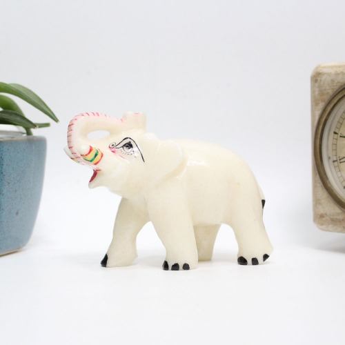 Plain Marble Elephant Showpiece for Home Decor | Elephant Decorative Items for Home