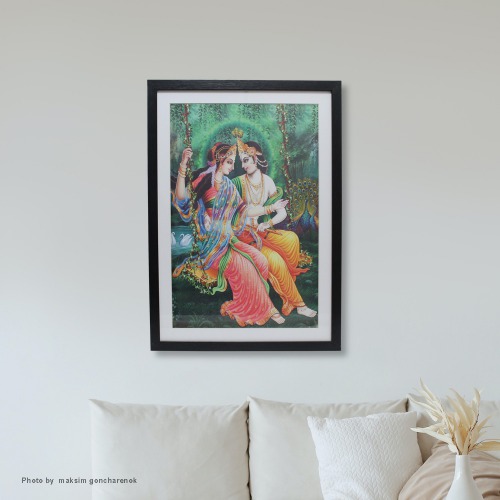 Radha Krishna Bhagwan Frame Kishan Kanhaiya For Home Office Decor Temple Mandir Decoration