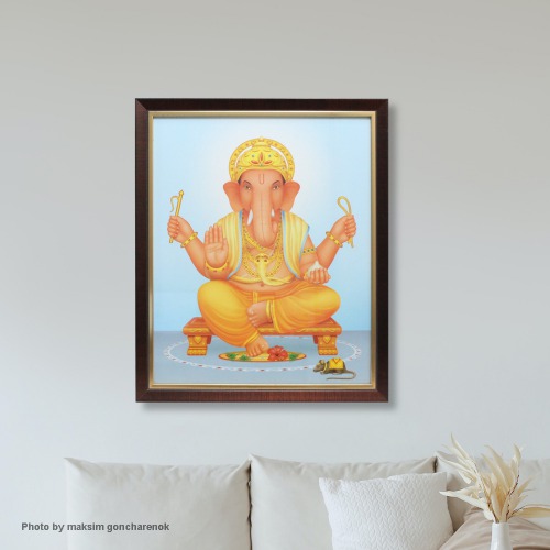 Ganesha Home Decorative Gift Item Synthetic Frame | Frames | Gods frames | Spirituals | Wall frames | Wall Hanging