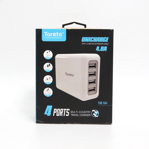 Toreto Unicharge 4.8A Desktop USB Turbo Charger Hub (White)