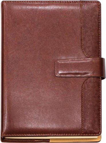 Eleganza | Country Style Glossy Leather Diary | Ergonomic Loop with Geometric Patter Deboss on the Cover