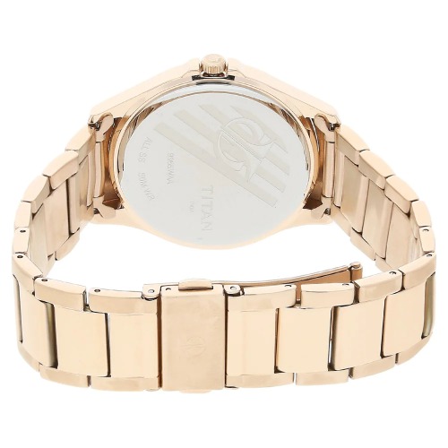 Titan Rose Gold Dial Rose Gold Stainless Steel Strap Women Watch