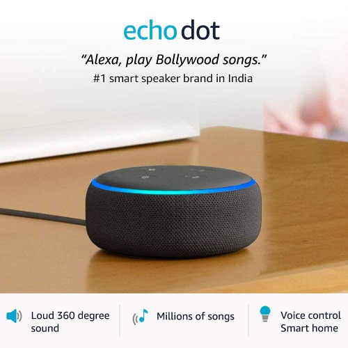 Echo Dot (3rd Gen) - #1 smart speaker brand in India with Alexa (Black)