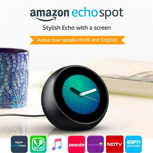 Echo Spot – Smart Alarm Clock with Alexa – Black