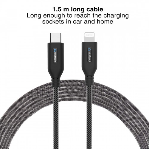 Stuffcool USB C to Lightning Apple MFi certified Chief 1.5 (Black)
