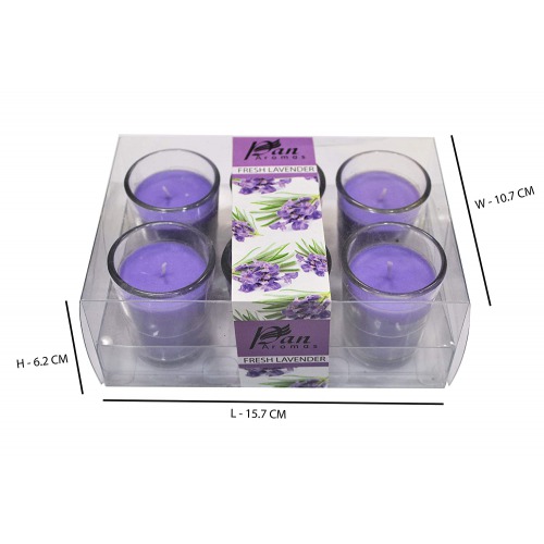 Pan Aromas Fresh Lavender Votive Candle (Standard Size)-6-Pack Scented Tealight Candle - Fresh Lavender