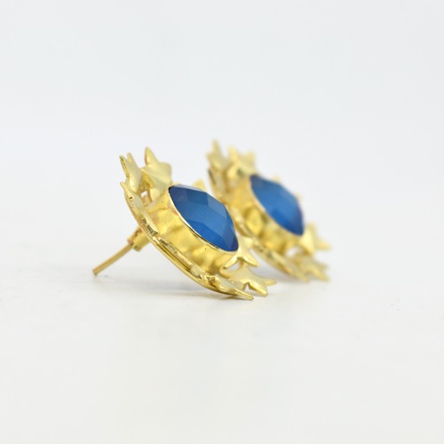 Gold Plated Earring With Blue Crystal For Women | Earring |  Gift For Women's