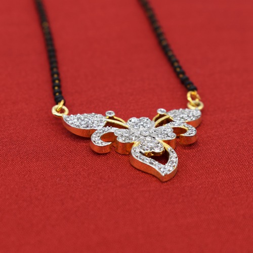 Gold And Silver Plated Butterfly Mangalsutra  Neckless For Women |  Magalsutra For Women's