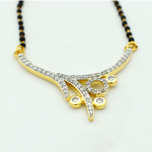 Diamond Pendant with Black Bead Chain Mangalsutra for Women | Mangalsutra For Women