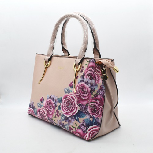 Pink Colour Flower Design Women's Shoulder Bag | Ladies Purse Handbag | Handbag