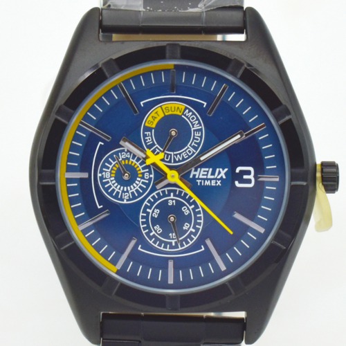 Helix Blue Dial Black Stainless Steel Strap  Men's Watch | TW029HG16