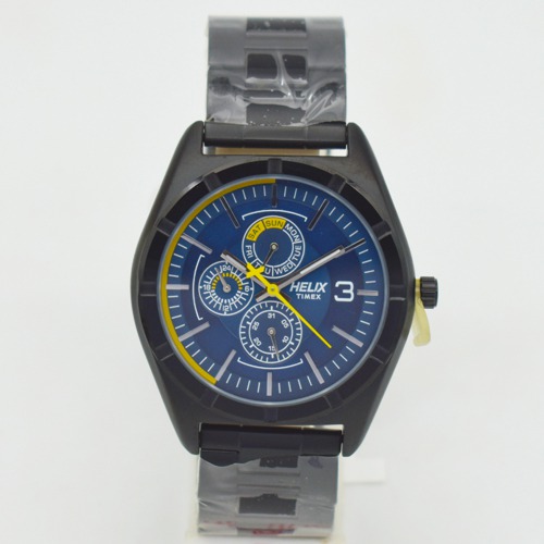 Helix Blue Dial Black Stainless Steel Strap  Men's Watch | TW029HG16