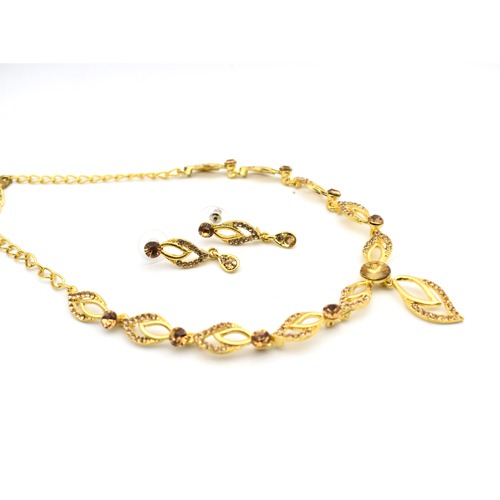 Gold Plated Diamond Toned Neckless For Women | Diamond Necklace | Necklace Set