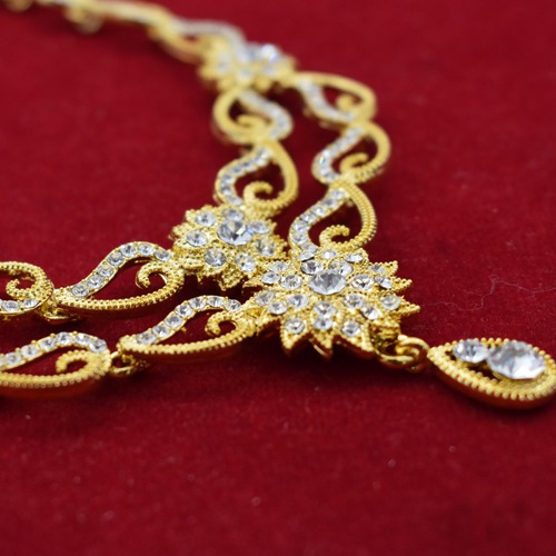 Gold Plated Diamond Neckless For Women | Necklace And Earring Set For Women