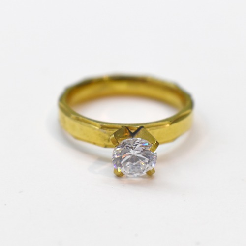 Single Diamond Ring | Gold Colour | Ring For Women