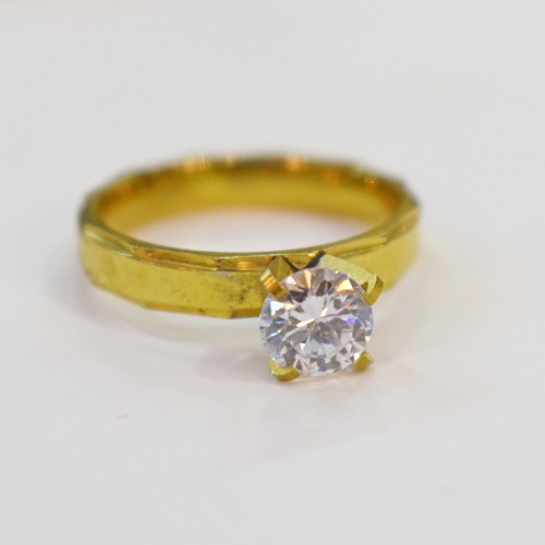 Single Diamond Ring | Gold Colour | Ring For Women