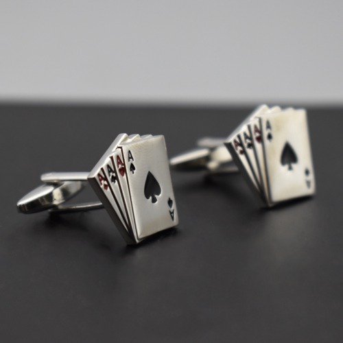 King Four of a Kind Aces Playing Cards Stainless Steel Poker Cufflinks for Men |  Cufflinks for Men| Gift For Men