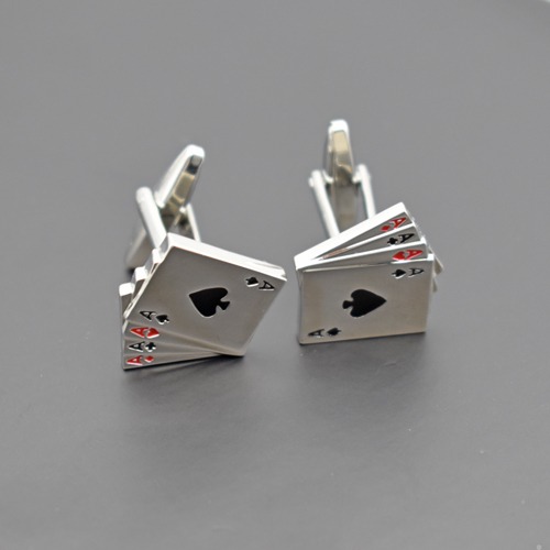 King Four of a Kind Aces Playing Cards Stainless Steel Poker Cufflinks for Men |  Cufflinks for Men| Gift For Men