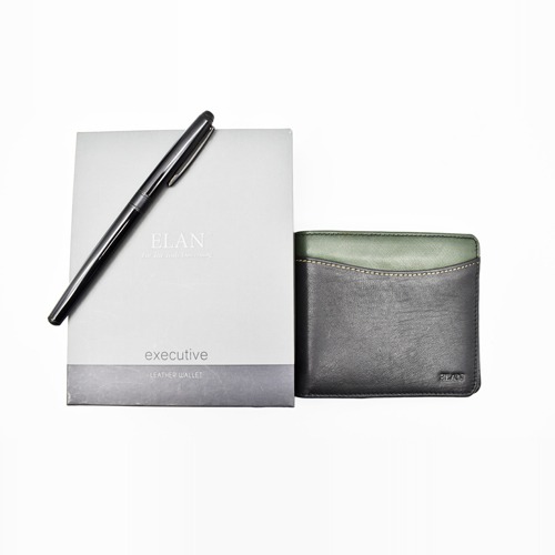 Two Toned Colour Men's Money Clip Leather Bi-Fold Slim Wallet with Card Holder & Money Clipper.