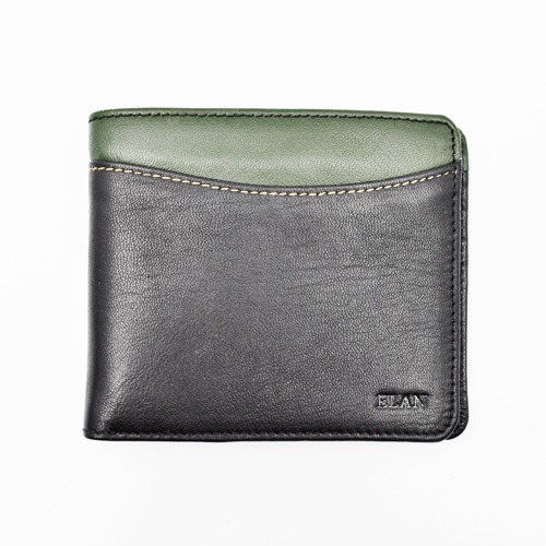 Two Toned Colour Men's Money Clip Leather Bi-Fold Slim Wallet with Card Holder & Money Clipper.