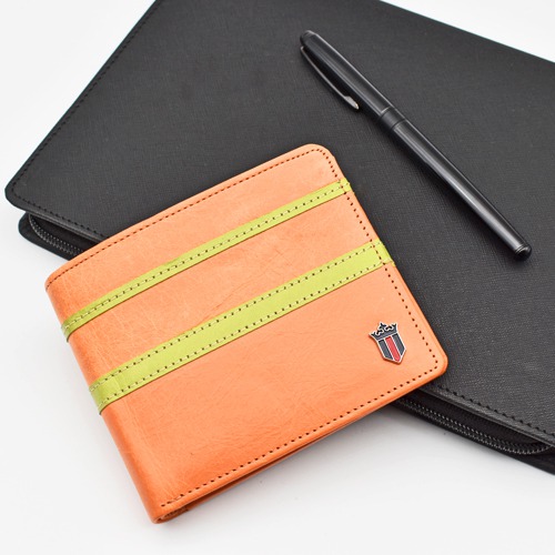 Orange Leather Wallet for Men | Wallets Men Leather | Men's Wallet