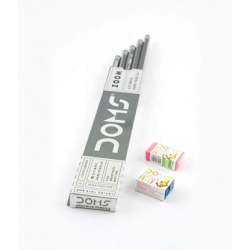 Doms Gsm Zoom Ultimate Dark Pencil | Super Dark Pencil |  Pencil Set with Eraser And Sharpner