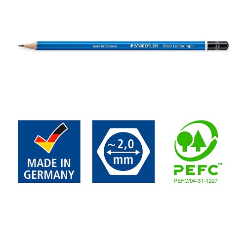 Staedtler Mars Lumograph 2B Pencil | Pencil For Writing, Drawing And Sketching