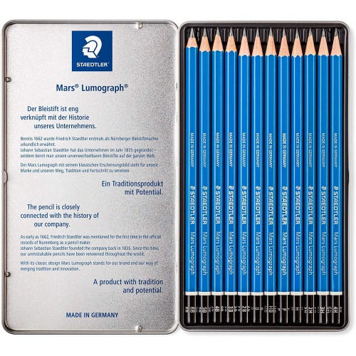 Staedtler Mars Lumograph Drawing Pencil for Design and Drafting - Pack of 12 | Drawing Or Sketch Pencils