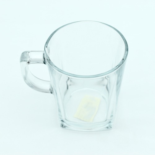 Carre Tempered Mug 270 ML |6 Piece | Transparent Oval Shape Square Crystal Clear Toughened Glass Tea Cup with Convenient Solid Handle Cups