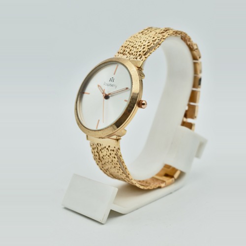 Rose Gold Dial Stainless Steel Strap Women Watch