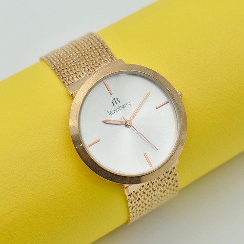 Rose Gold Dial Stainless Steel Strap Women Watch