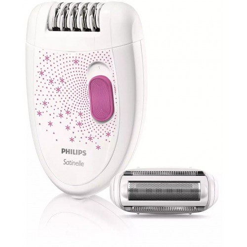 Philips  Corded Compact Epilator (White and Pink) for gentle hair removal at home