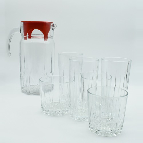 Water Jug Carafes and Pitchers Glass for Dinner Table With 12 Glasses And Water Jar