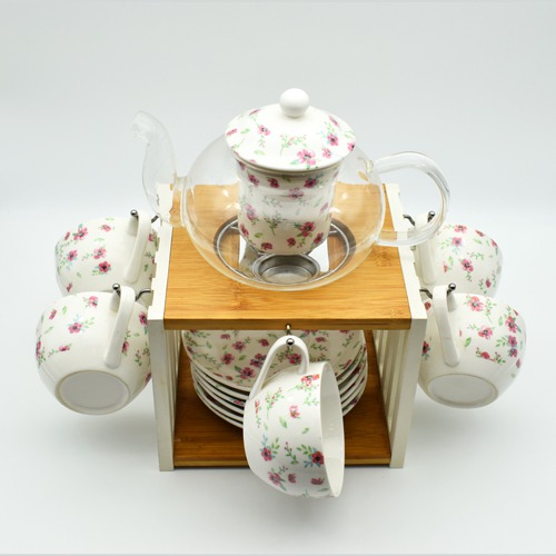 Cup Saucer | White Tea And Coffee Set With Cup Stand |Tea Coffee Set