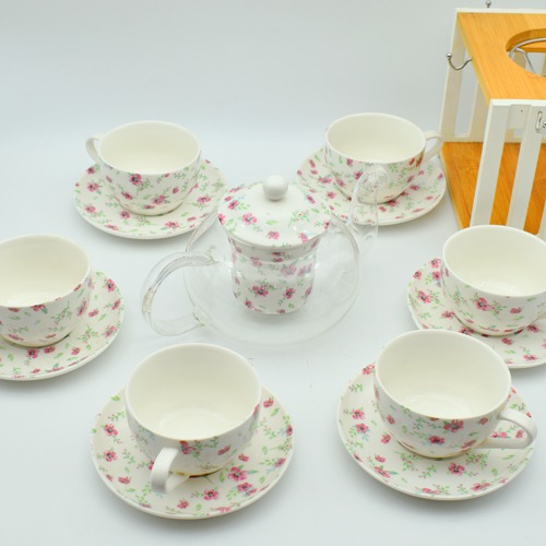 Cup Saucer | White Tea And Coffee Set With Cup Stand |Tea Coffee Set