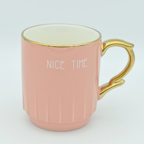 Ceramic Mug Set | Pink 6 Mug Set Tea Coffee Set | Mug Set With Tray