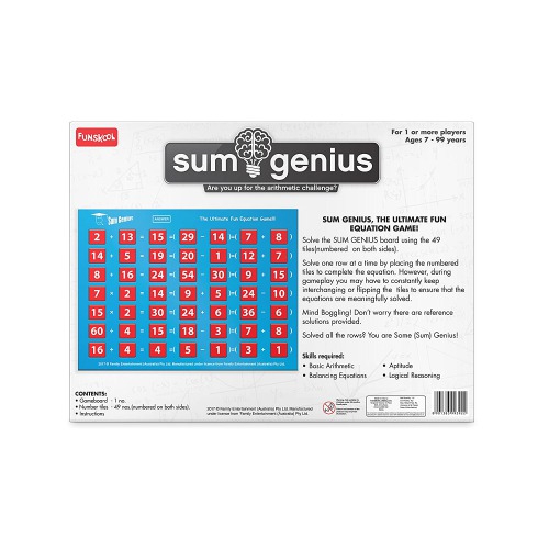 Funskool Games - Sum Genius, Educational Game for Children, Maths, The Ultimate Fun Equation Game