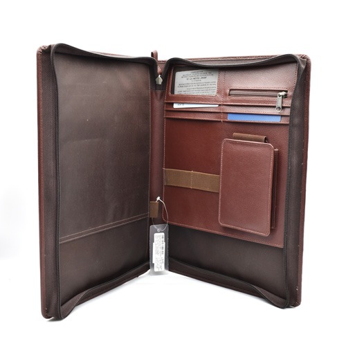 File Holder/Document File Folder, PU Leather Portfolio Organiser for Business Professionals & Students