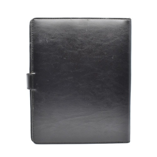 Professional Modern simple Black Minimalist Pocket Folder | PU Leather Portfolio Organiser for Business Professionals & Students