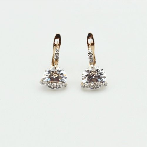 Gold-Toned Studded Handcrafted Drop Earrings | Diamond Earrings | Dangler  Drop Earrings