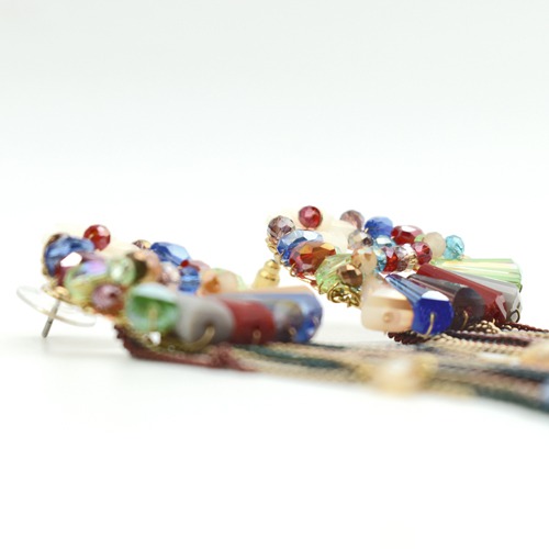 Multi Colour Stone-Studded Tasselled Floral Drop Earrings | Muticolour Earring | Gift For Women's