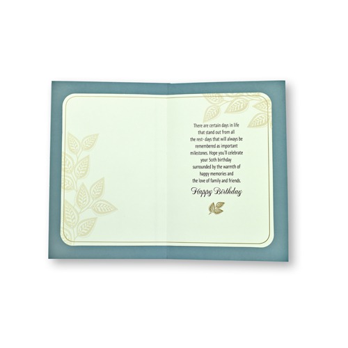 Stylish Milestone 50th Birthday Greeting Card