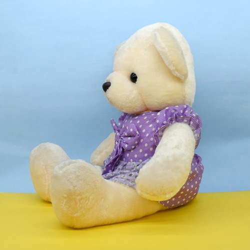 Cute  Bear With Frock Soft Toys| Washable Soft Toys For Kids