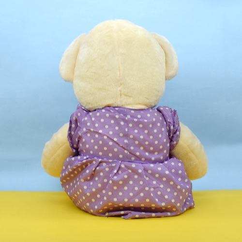 Cute  Bear With Frock Soft Toys| Washable Soft Toys For Kids