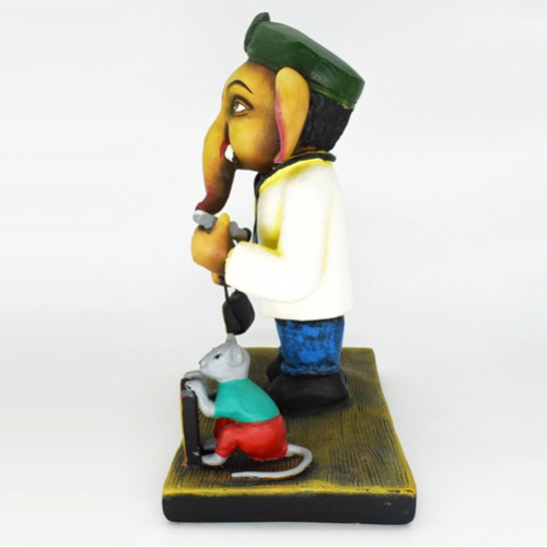 Multicolor Doctor Ganesh Idol 14.4 inch for Home Decor