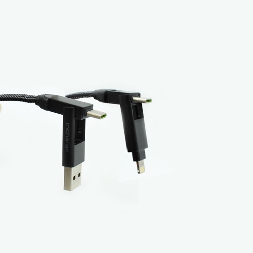 inCharge X Max - The 100W Extra Long Cable for Home and Travel, 5ft/1.5m Charging USB/USB-C/Micro USB/Lightning Cables for All of Your Devices