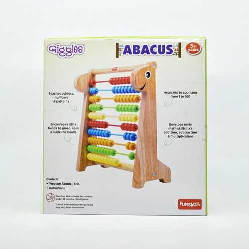 Giggles - Abacus, Multicolour Wooden Educational Toy, Early Math Skills, 3 Years